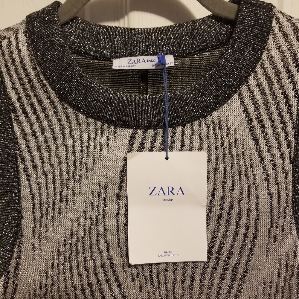 NWT Zara Basic Metalic Top Women's  Size Small - Picture 4 of 6